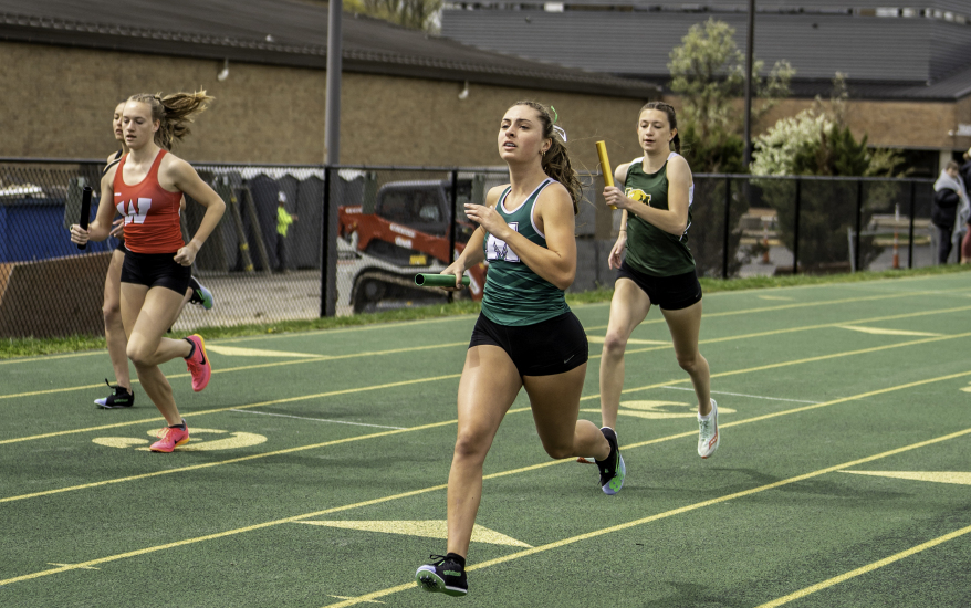 girls running down track